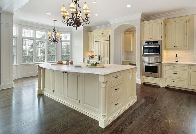 close-up view of textured laminate floors planks in Norwood